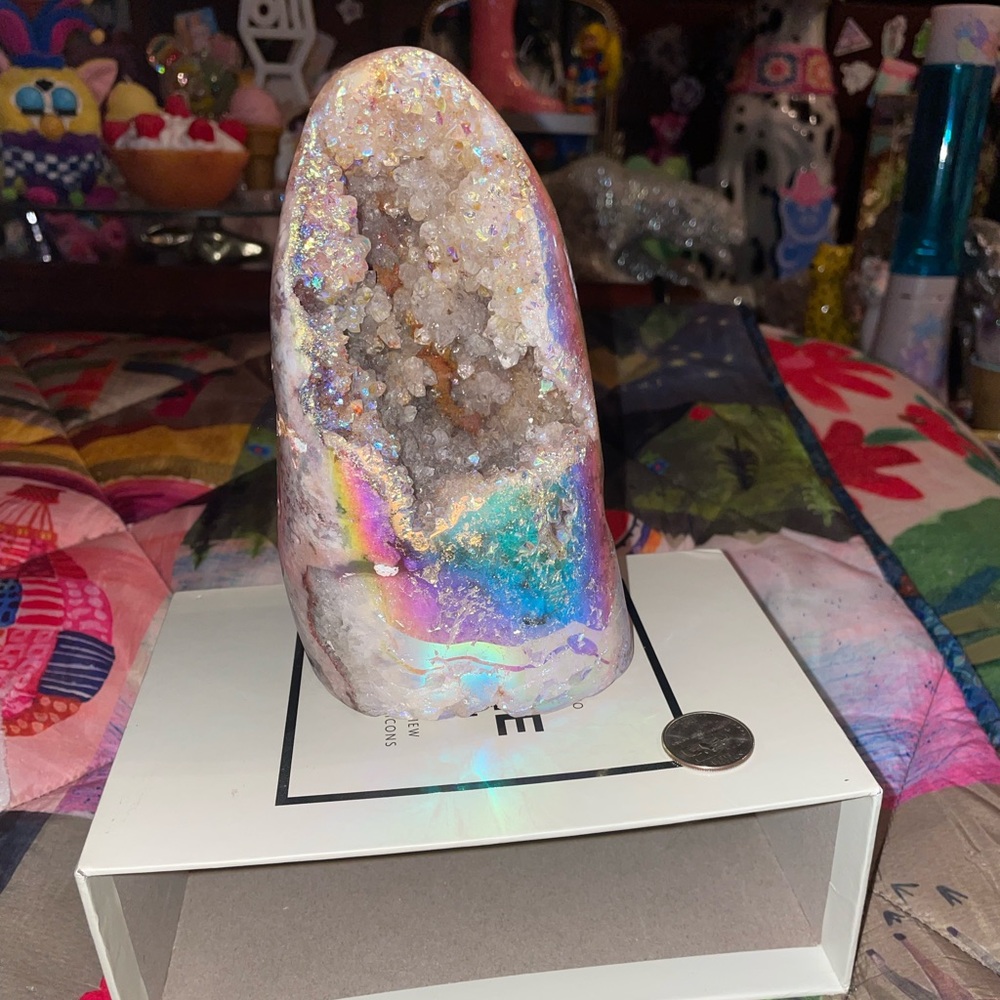 Pink amethyst aura freeform